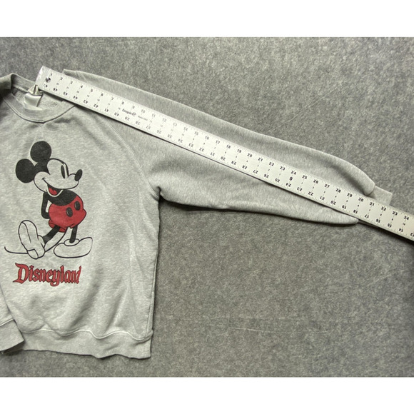 Disneyland Mickey Mouse Sweatshirt Womens Large Gray Crewneck Pullover Disney - Picture 4 of 8